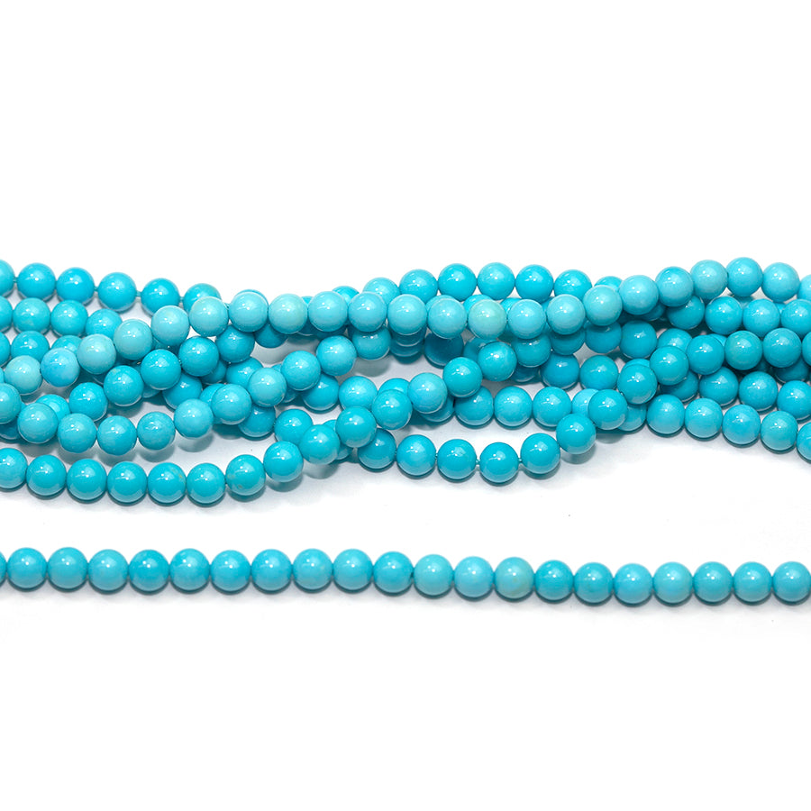 Sleeping Beauty Turquoise 4mm Round Limited Editions 18 " Strand - DSPremier
