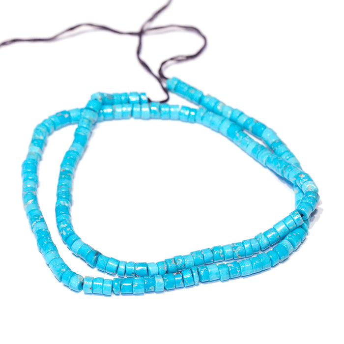 Sleeping Beauty Turquoise 6mm Heishi - 17-18 Inch