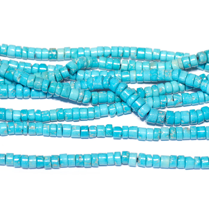 Sleeping Beauty Turquoise 6mm Heishi - 17-18 Inch