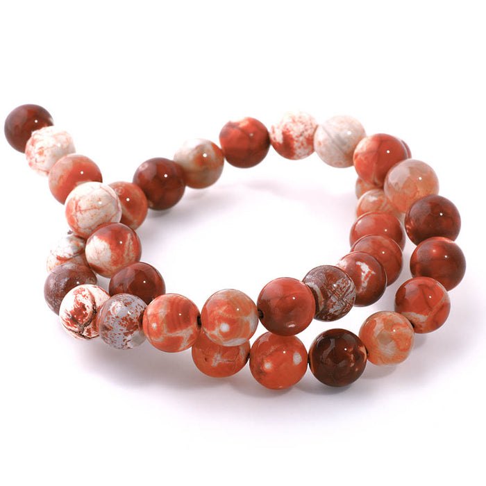 Terra Agate Red 10mm Round - 15-16 Inch