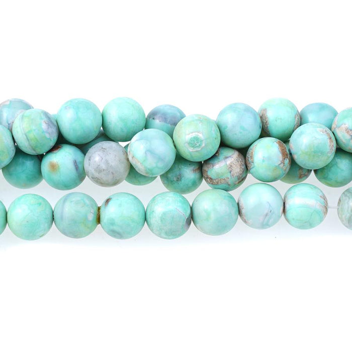 GREEN Terra Agate 12mm Round 15-16 Inch