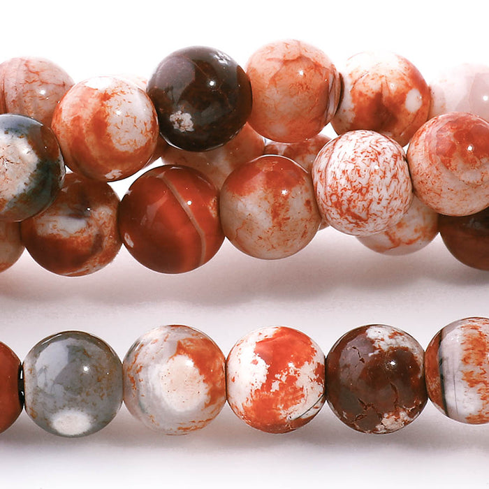 Terra Agate Red 6mm Round - 15-16 Inch