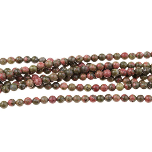 Unakite 4mm Round 15-16 Inch