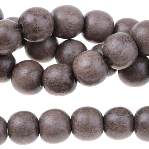 Gray Wood 10mm Round 15-16 Inch