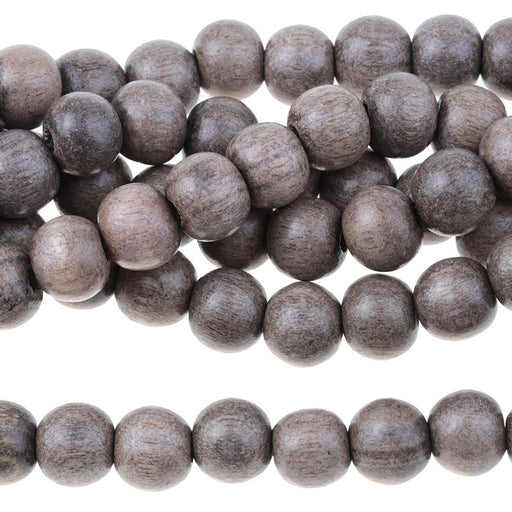 Gray Wood 8mm Round 15-16 Inch