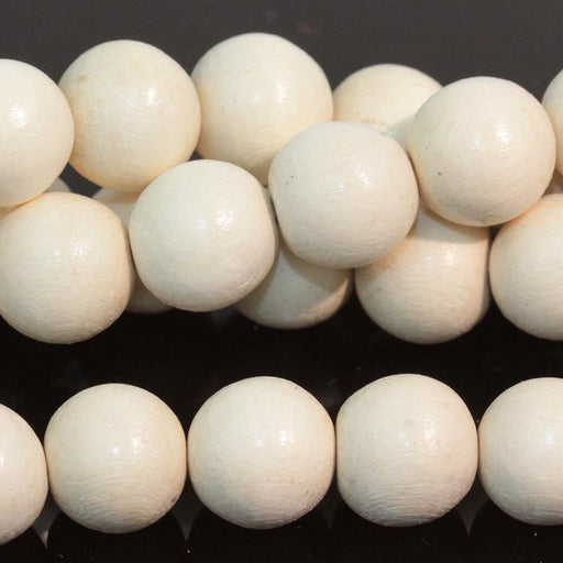 White Wood 10mm Round 15-16 Inch