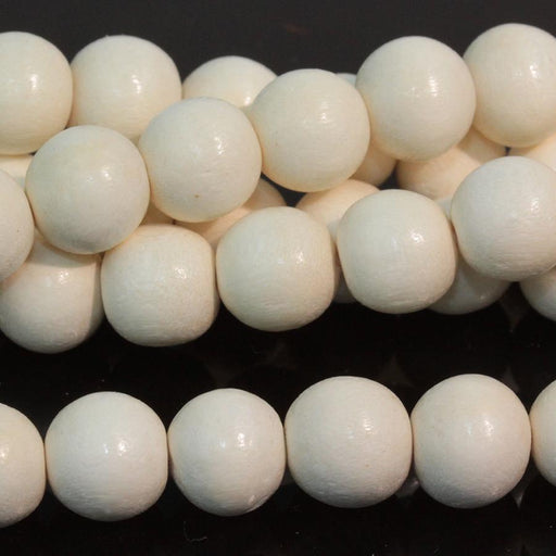 White Wood 8mm Round 15-16 Inch