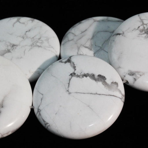 White Howlite 30mm Coin 8-Inch