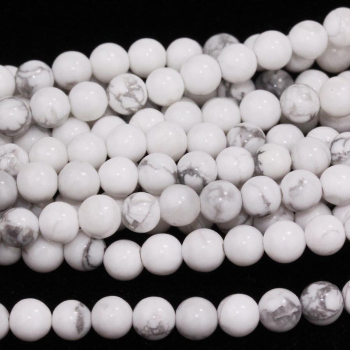 White Howlite 4mm Round 8-Inch