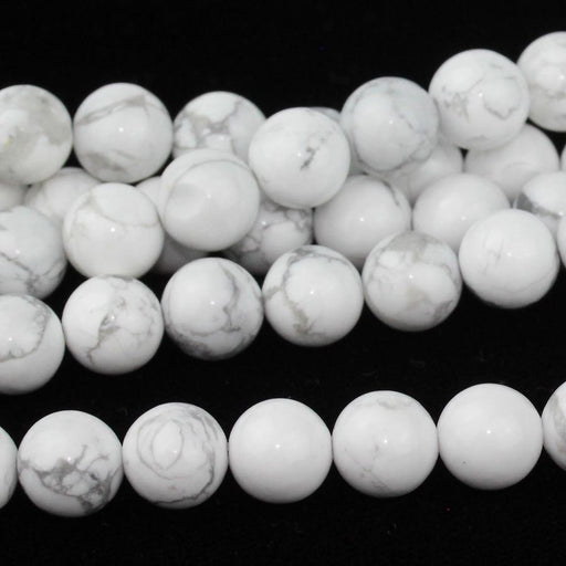 White Howlite 8mm Round 8-Inch