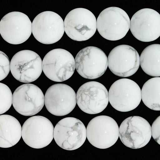 White Howlite 8mm Round 8-Inch