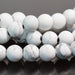 MATTE White Howlite 8mm Large Hole Round 8-Inch