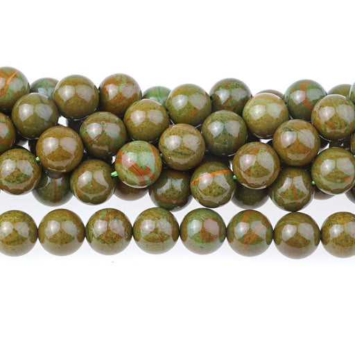 Dyed Green Wood Jasper 10mm Round 15-16 Inch