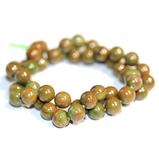 Dyed Green Wood Jasper 8mm Round 15-16 Inch