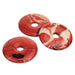 White Lace Red Jasper 40mm Donut Pendant