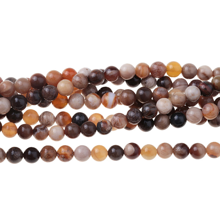 Wood Opalite  6mm Round 8-inch - Dakota Stones