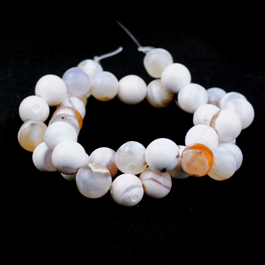 White Porcelain Agate 10mm Round - Limited Editions - 15-16 inch