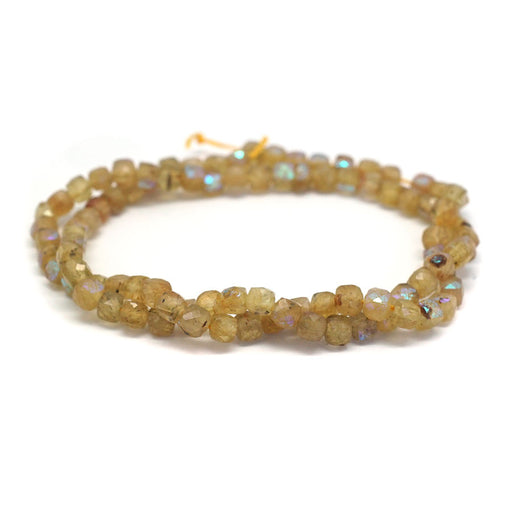 4-4.5mm Yellow Apatite   Cube - 15-16 Inch