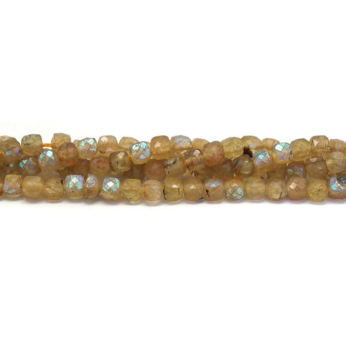 4-4.5mm Yellow Apatite   Cube - 15-16 Inch