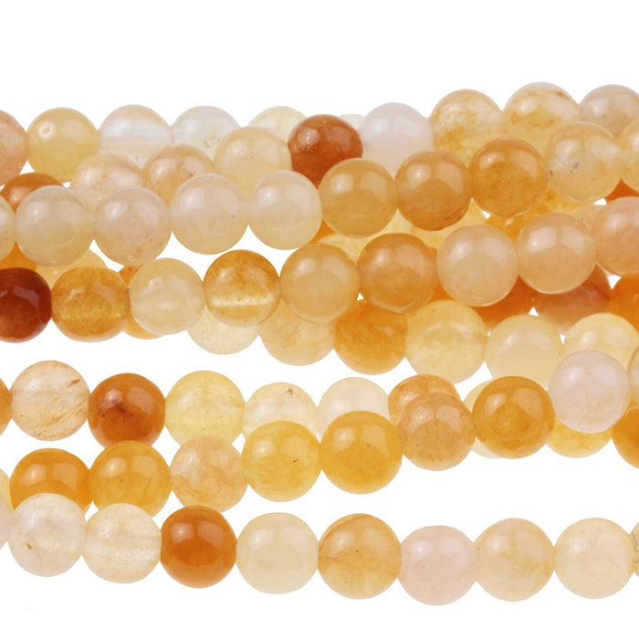 Yellow Jade 4mm Round 8-Inch