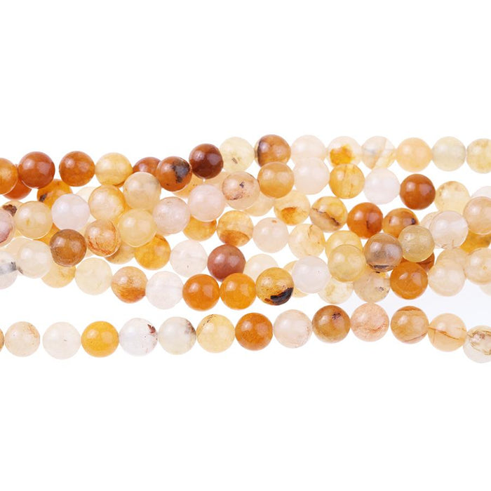 Yellow Jade 6mm Round 8-Inch