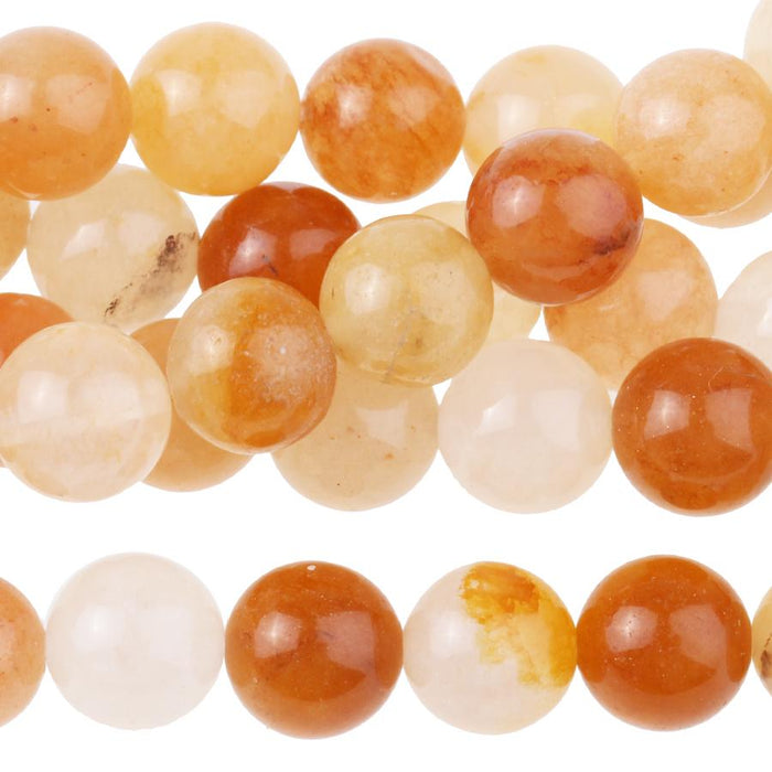 Yellow Jade 8mm Round 8-Inch