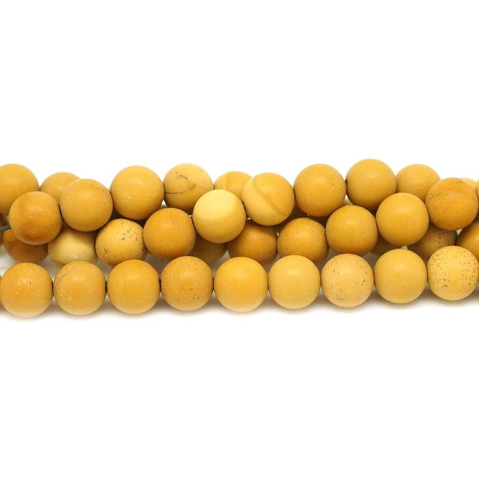 Yellow Mookaite Matte 8mm Round - 15-16 Inch