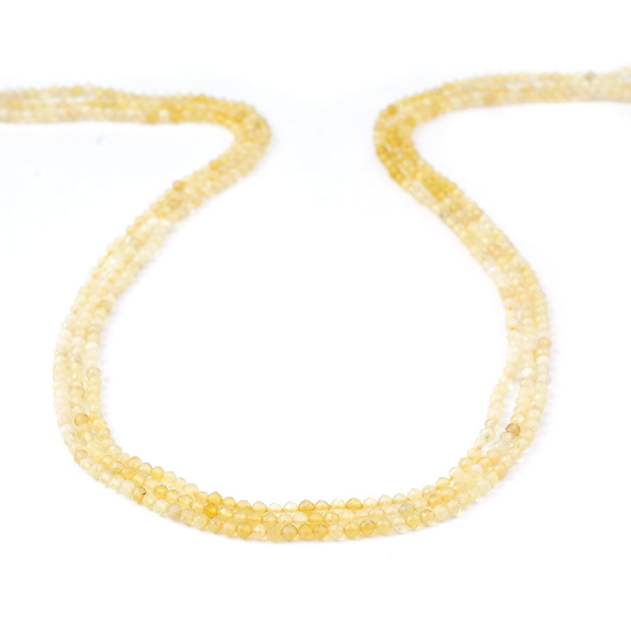 Yellow Opal 2mm Faceted Round Banded - 15-16 Inch