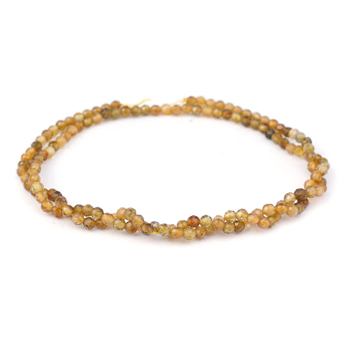 Yellow Tourmaline 3mm Faceted Round A Grade - 15-16 Inch