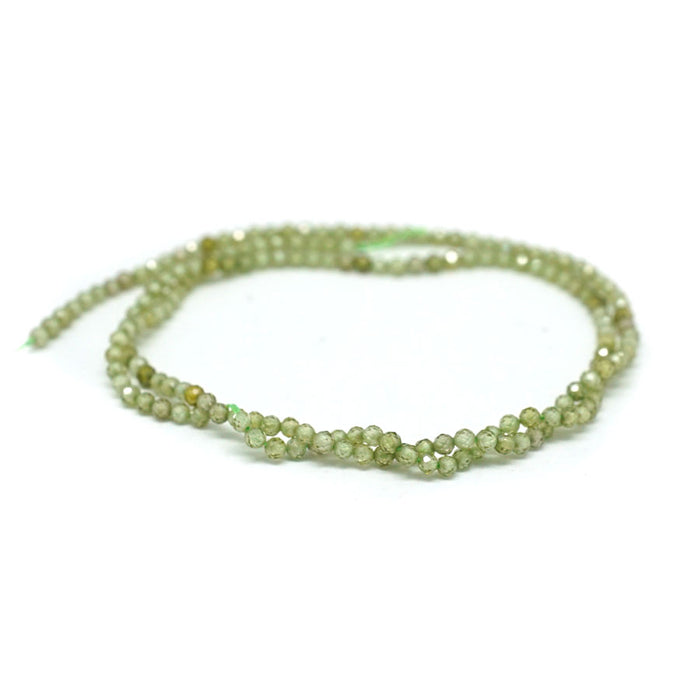 Cubic Zirconia Green 2mm Faceted Round - 15-16 Inch