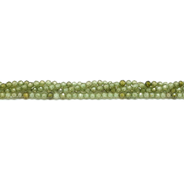 Cubic Zirconia Green 2mm Faceted Round - 15-16 Inch