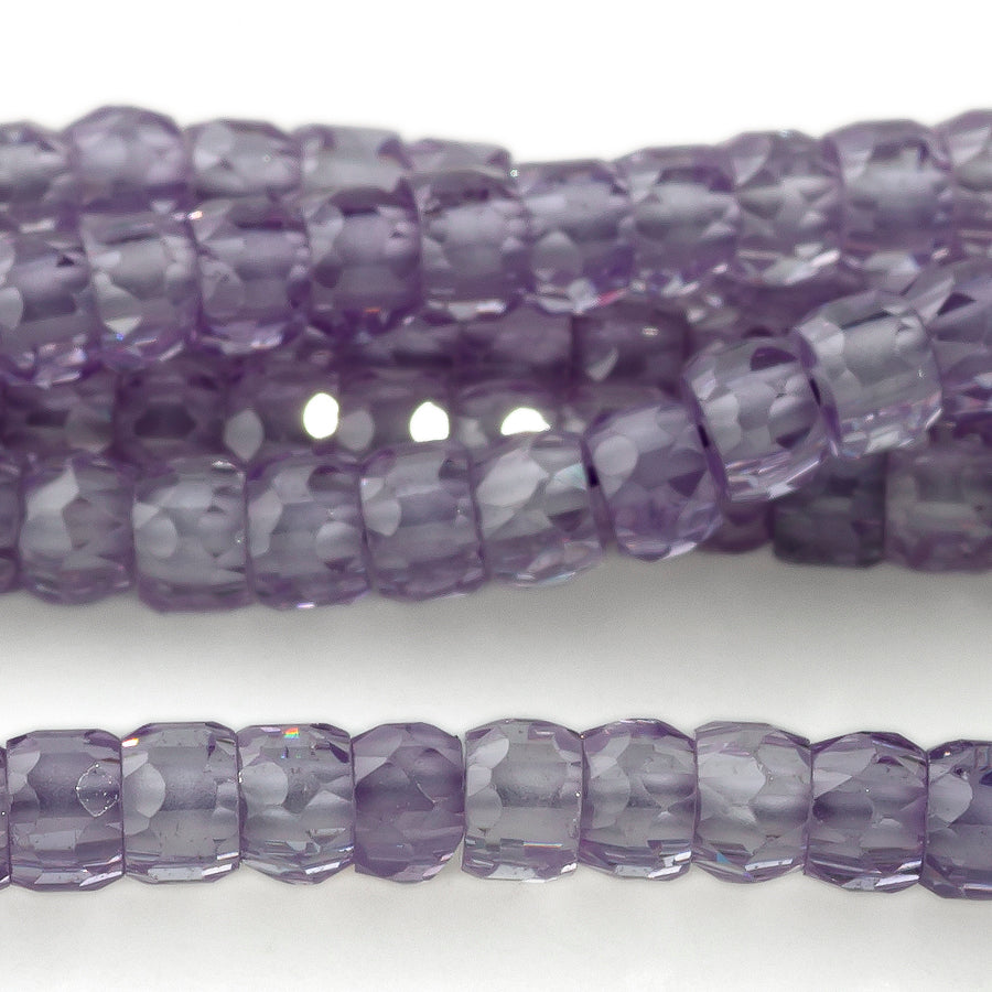 Cubic Zirconia Lavender 2x3mm Rondelle Faceted - 15-16 Inch