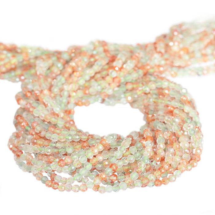 Arusha Sunstone 3mm Round Faceted - 15-16 Inch