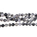 Black Tourmalinated Quartz 10mm Round 15-16 Inch