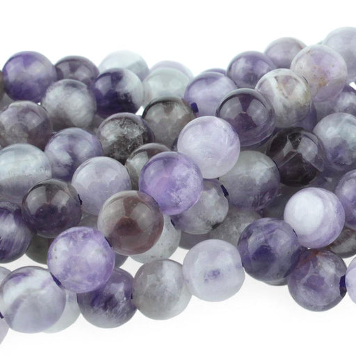 Dog Teeth Amethyst 8mm Round Large Hole 8-Inch