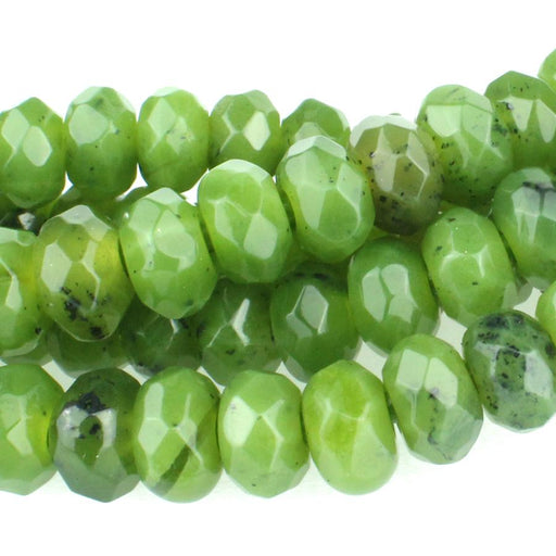 Jade 8mm Faceted Rondelle Large Hole 8-Inch