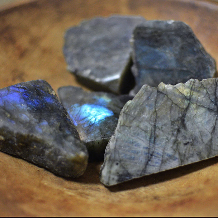 Labradorite Rough Medium 5 Piece Nugget Specimens 30x40mm-40x50mm (250-300 grams) - DS ROCK SHOP