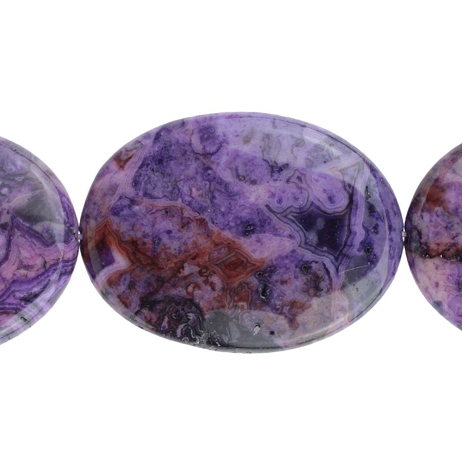 Purple Crazy Lace Agate 30x40mm Oval 8-Inch